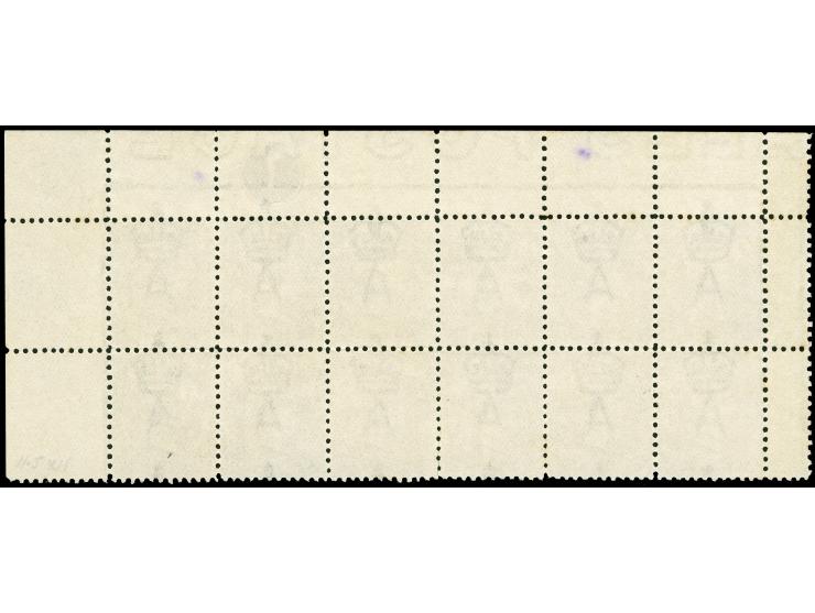 1905-10, 10 d. violet, Chalked Surfaced Paper, wmk. Crown over A, comb perf. 11½ , top right corner margin block of four show