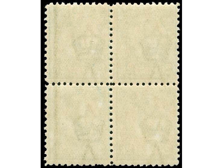 1905-10, 2 s. 6 d. blue-green, Chalked Surfaced Paper, wmk. Crown over A, perf. 11, block of four, unused, bottom pair mint n
