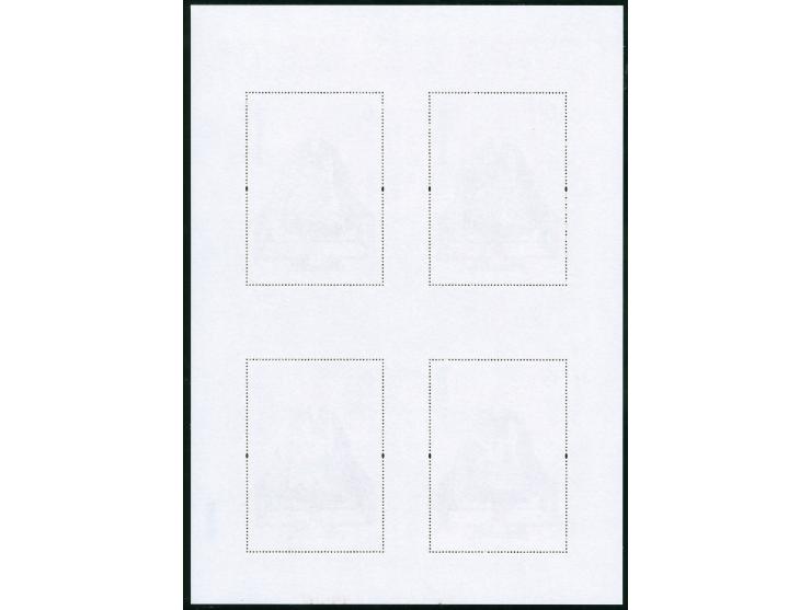 2014/18, Five uncut silk S/S blocks of four, including Lord Bao, Xuanzang, Zhang Qian, Xuanzang Pilgrim Monk, very fine

