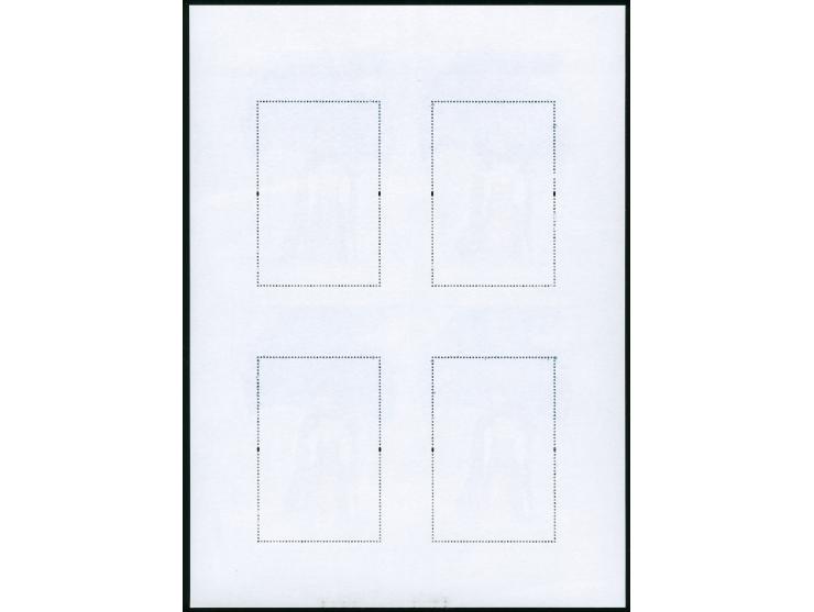 2014/18, Five uncut silk S/S blocks of four, including Lord Bao, Xuanzang, Zhang Qian, Xuanzang Pilgrim Monk, very fine
