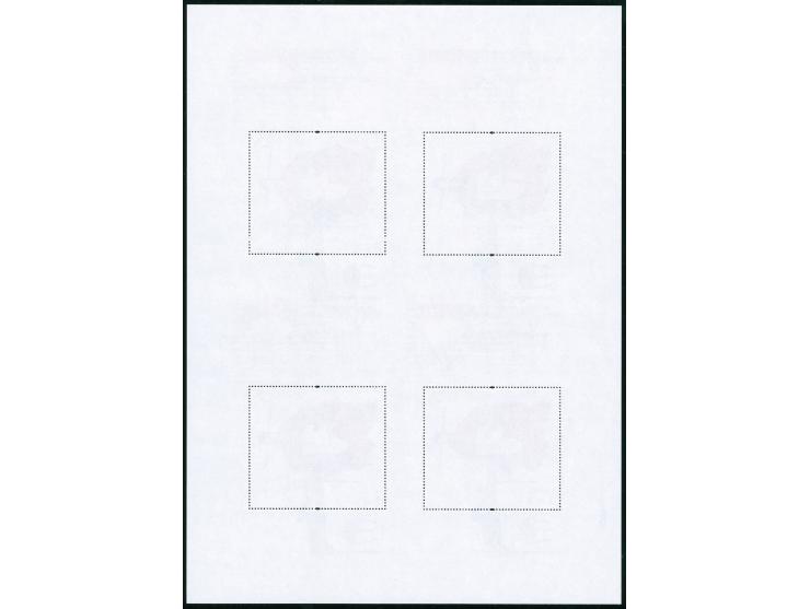 2014/18, Five uncut silk S/S blocks of four, including Lord Bao, Xuanzang, Zhang Qian, Xuanzang Pilgrim Monk, very fine
