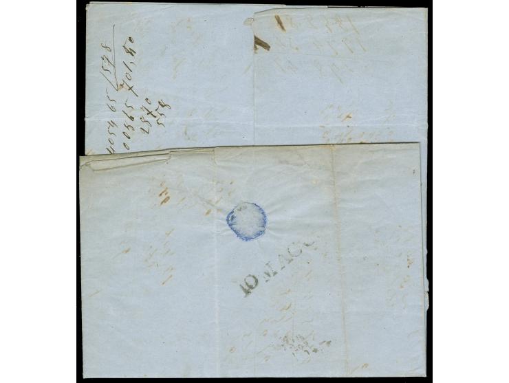 1858, Entire letter from Ancona 9.3.58 to Cesena with arrival mark oneliner on reverse, endorsed ‘Ferma a la Posta’ on top, T