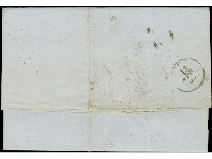 1859, entire letter written in greek, stampless from Trieste to Ancona, endorsed 'c.Vapore', blue crayon 10/10 and additional