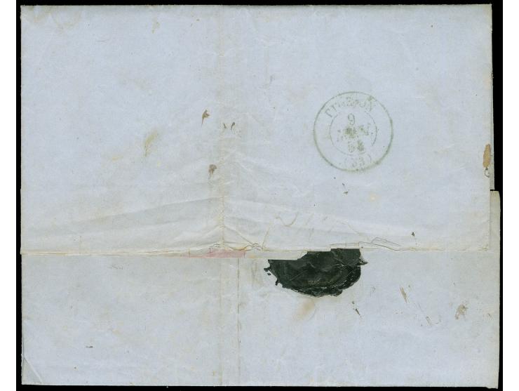 1858, Lettersheet from Ancona to Greece, oval framed "AGENZIE DEL LLOYD AUSTRIACO / Ancona" handstamp in blue (Tchilinghirian