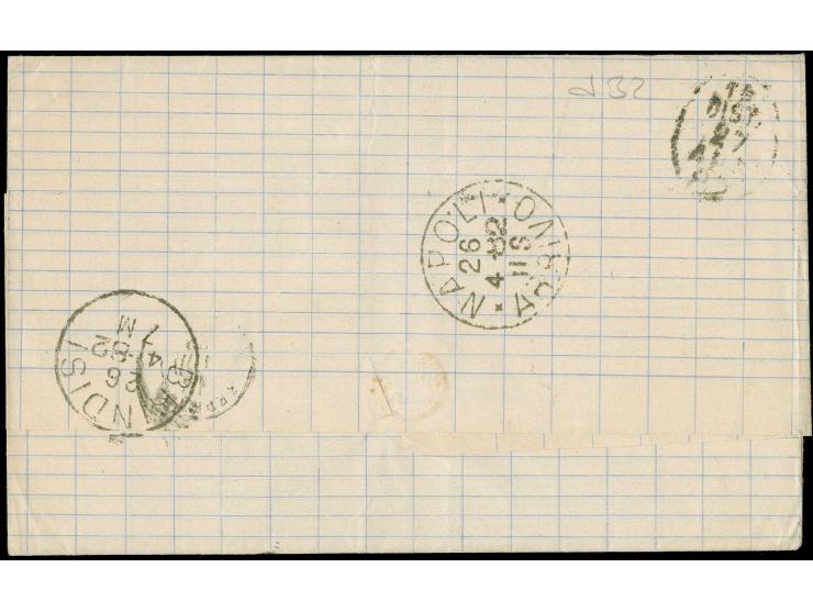 1875/85, Large Hermes Heads: Three covers with different frankings from Patras and Syra, two to Napoli, file folds and tiny f