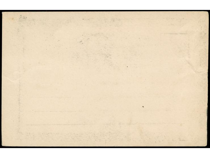 1878, Persana postal card with irregularly bisected 5sh tied by “2 1/2” shahis handstamp in red, additional blank card, fine 