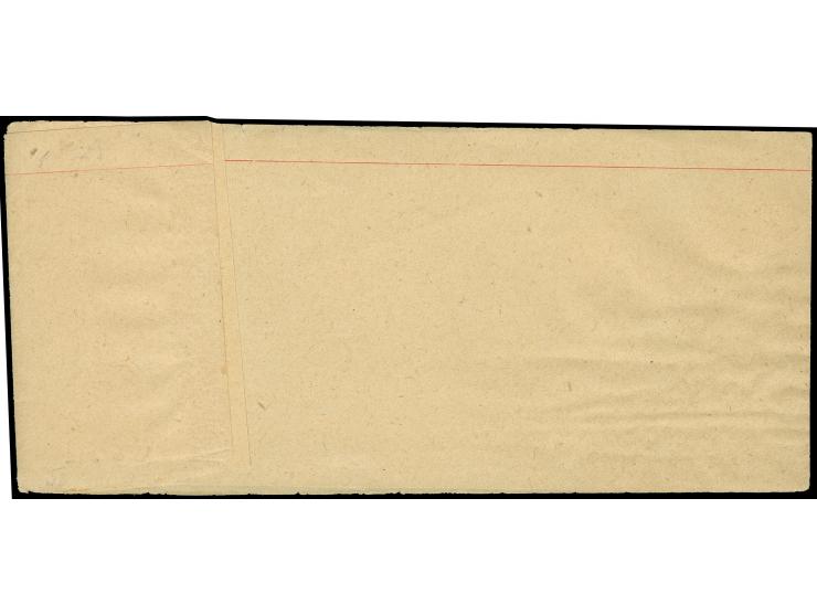 1888, Wrapper 1 ch. red, Type B and Type C overprints, both unused. (Persiphila PW1)
