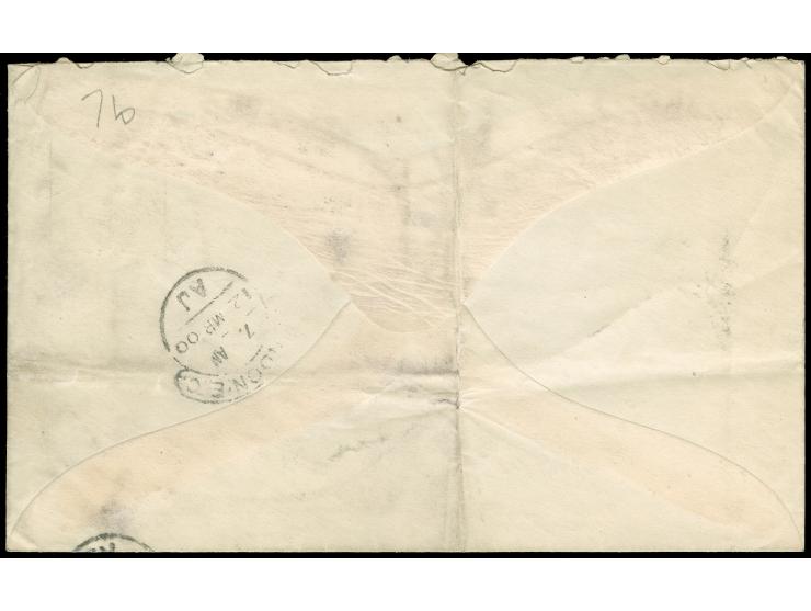 1896, Lion envelope 5 ch. yellow (150x91mm) endorsed ‘via Berlin’, used uprated with 2 ch. brown and 5 ch. yellow from TABRIZ