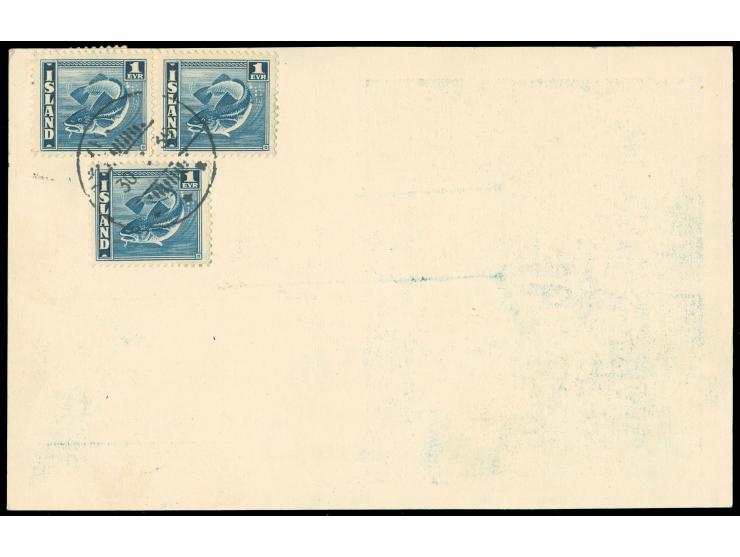 1939, First Glider Flight transporting mail Samskeid - Reykjavik 30.7.1939, illustrated card with special cachet, very fine (
