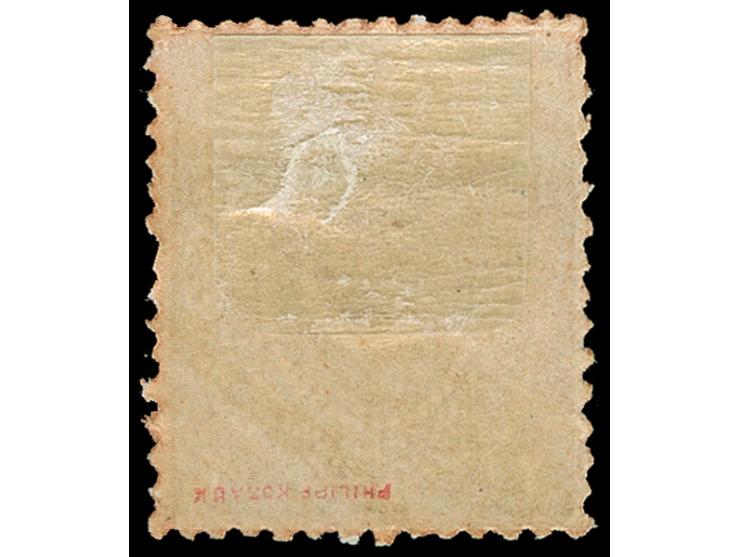 1868, 2 pia. red-brown unused with original gum, usual perf, very fine and fresh, signed Kosack (Isfila catalogue value 2.720