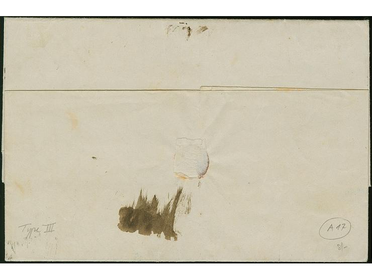 1852, Entire letter cancelled "ALEXANDRIE EGYPTE 22/AVRIL/52" and handstamped “20” (decimes) for taxe to Marseille. 'NAZZIO &