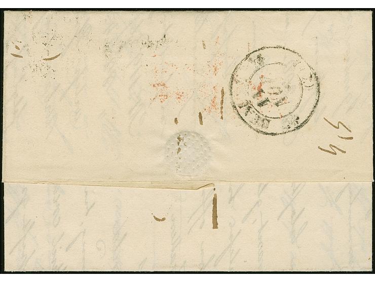 1835, Faltbrief mit vollem Inhalt aus Kopenhagen 31.Oct.1835, Zweizeiler “DANEMARCK PAR HAMBOURG” &amp; "TTR4" nach Beaune mi