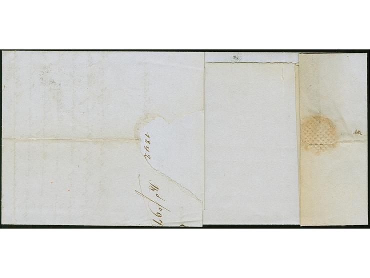 1842, Folded envelope with content written in St. Petersburg 19.3.1842, forwarded by agent “J.C. Jacoby &amp; Suse”, on front