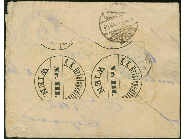 1892, Katastrophenbrief aus Niederländisch indien nach Agram vom Untergang der „Eider" m. violettem Ka.-Stpl. „Gehoben aus de