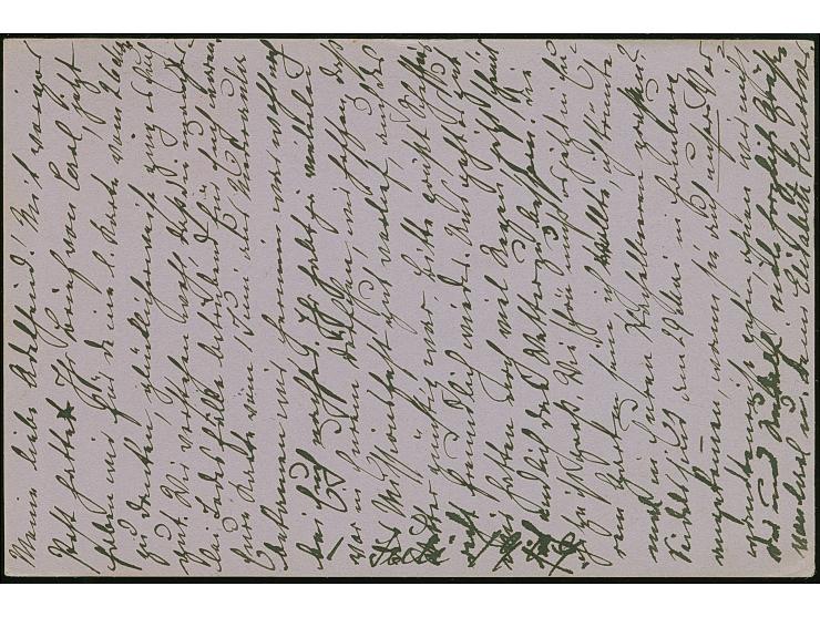 1909, 2 c. red on rose postal stationery card cancelled by the oval "Nederl. Paketboot Amsterd. W.Indie 12 JUL 09", ms. ‘per 