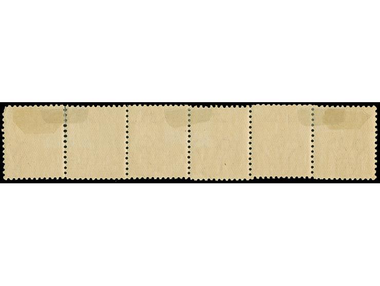 1907, Arms 1 d. rose-carmine, wmk. Crown over A, perf. 12 x 11½, an unused strip of six, fine
