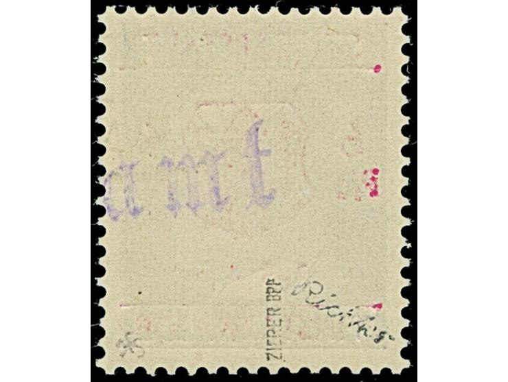1945, Probedruck Hitler 1 Pfg. mit Probeabstempelung, Attest Zierer BPP (1982)