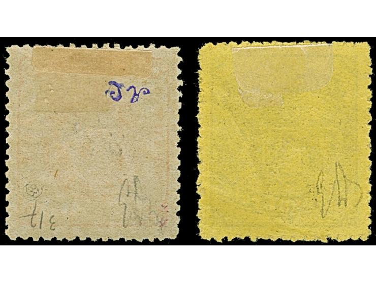 1866/67, 2 Gr. gelblichorange und 7 Gr. auf gelb, ungebraucht mit Originalgummi, einwandfrei, jeweils Kurzbefund Neumann BPP