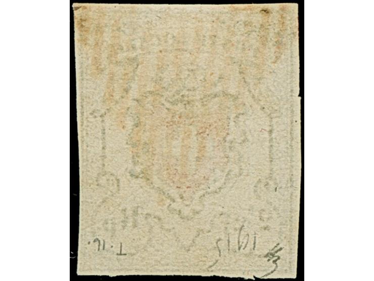 1850, POSTE LOCALE 2½ Rp. Mit Kreuzeinfassung, rechts unten berührt, sonst Voll- bis breitrandig, sehr schön entwertet durch 