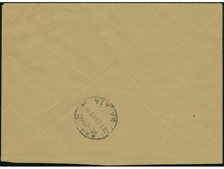 1921, Notarial Fiscal surcharged 5 Pia. carmine, single tied to cover by 'TREBIZONDE 3- 5.3.21' cds., to Istanbul with arriva