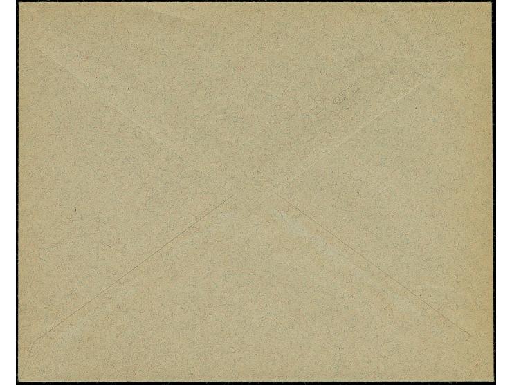 1916, Five Star &amp; 1331 red overprint on postal stationery envelope 1 pia. blue on grey, fine, (Isfila cat. value 440€) (I