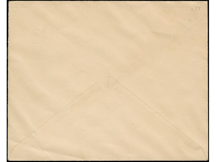 1916, Five Star &amp; 1331 red overprint on postal stationery envelope 1 pia. blue on white, inside colour white, fine and sc