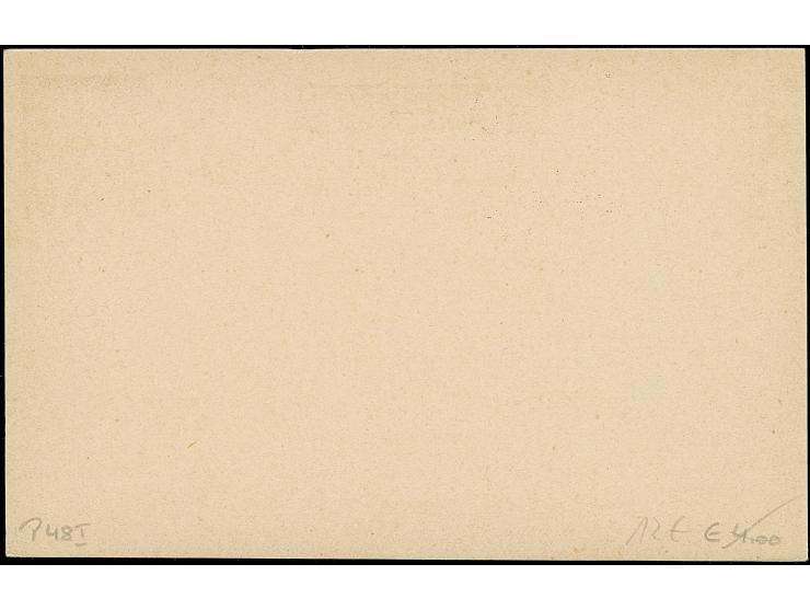 1922, Grand National Assembly postal stationery card 2 krs. brown, partly double surcharge in black-violet, unused, very fine