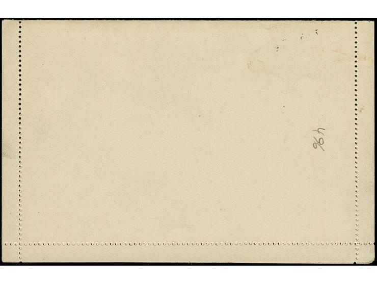 1922, Parliament postal stationery letter card 3 krs. red with black handstamp 1 krs., watermarked, unused, fine (Isfila AN15