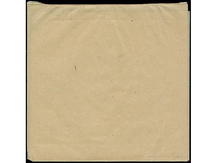 1904, Wrapper stationery 5 pa. yellowish-brown used uprated with 5 pa. newspaper ‘matbua’ issue cancelled barred boxed GALATA