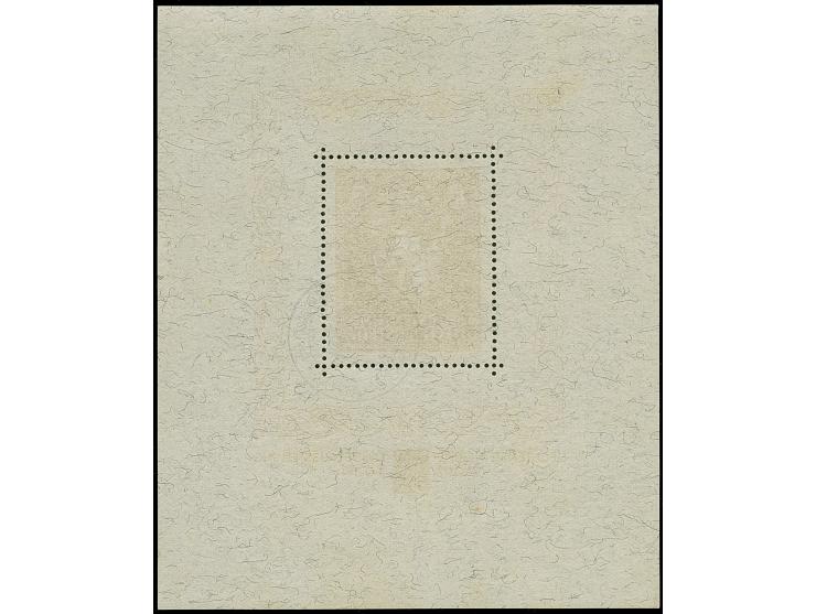 1934, Vaduz-Block mit Sonderstempel "VADUZ 1.10.34", Reinigungsspuren ansonsten sehr ansrechend, Fotoattest Marxer (2012).

