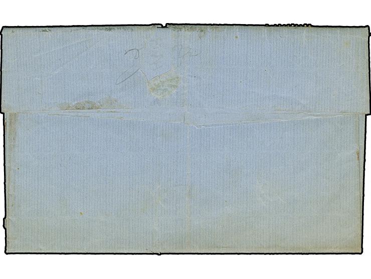 1865, Folded envelope from Aidos (Ajtos) via Burgas and Black Sea route to Constantinople, at arrival Turkey postage due 2 pi