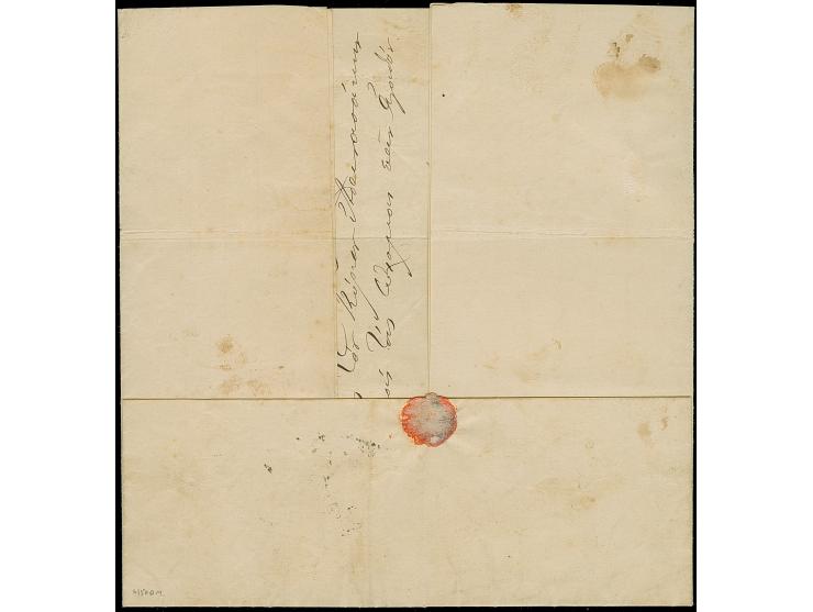 1874, Folded envelope from Constantinople on May 1874, bearing postage due 20 pa. brown and 1 pia. brown, each rough perf., t