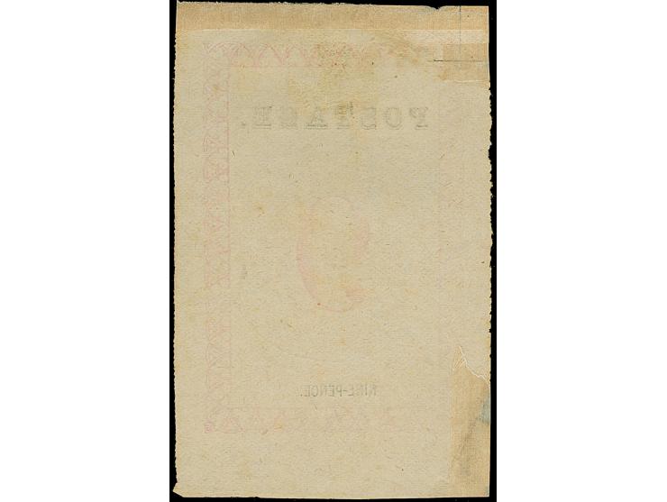 1886, 9 d. rose, 'postage' 29.5 mm, Handstamped ‘British/Consular/Mail/Antananarivo’ in violet, unused without gum, tiny thin