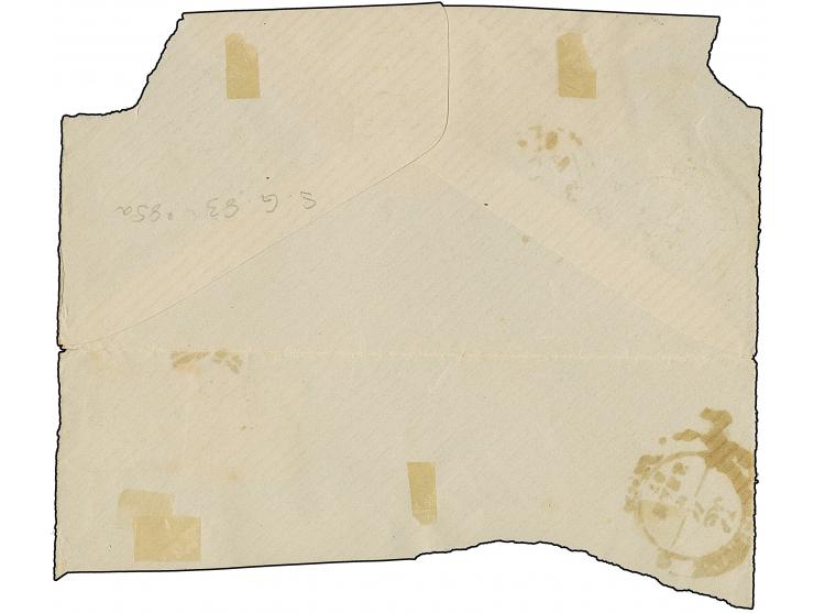 1876, 20 pa. green and 1 pia. yellow on large piece tied by all arabic EDIRNE in black to Constantinople, at arrival 1 pia. y