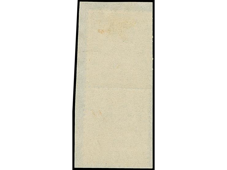 1915, Gold Coast KGV definitives ½ d. green vertical pair, bottom stamp showing variety ‘missing OC’ in overprint ´TOGO / ANG