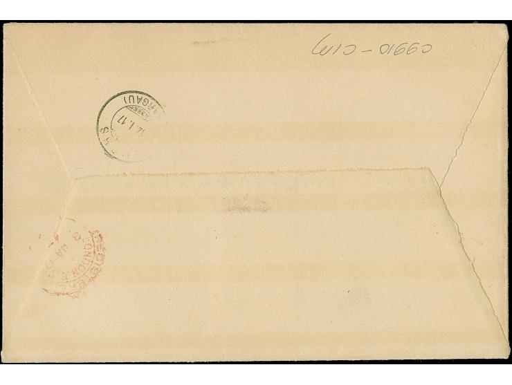 1916, Gold Coast KGV 20 sh. purple and black/red, overprint thick letters ´TOGO / ANGLO-FRENCH / OCCUPATION´, tied to registe