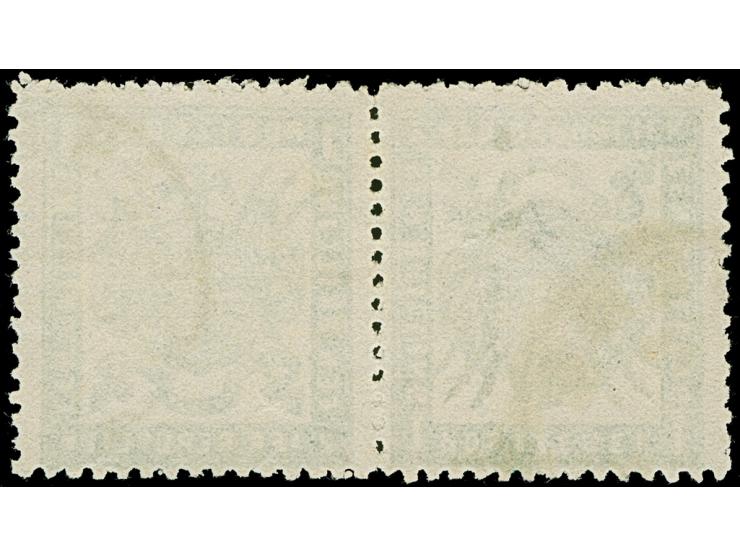 1883, Eagle with spread wings 1 s. green, re-issue, horizontal tete-beche pair, clear cancelled DELBERG, fine.