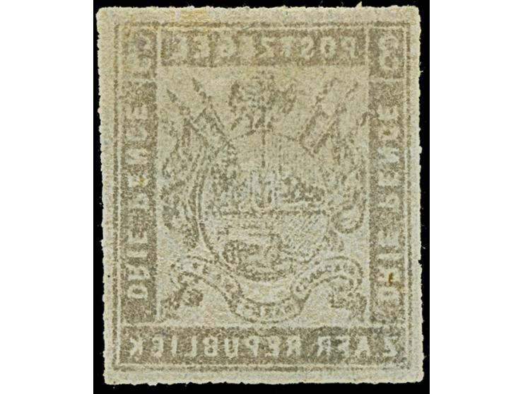 1875/77, Typographed by J.F. Celliers on behalf of The Stamp Commission, 3 d. lilac on very thin, transparent (Pelure) paper,