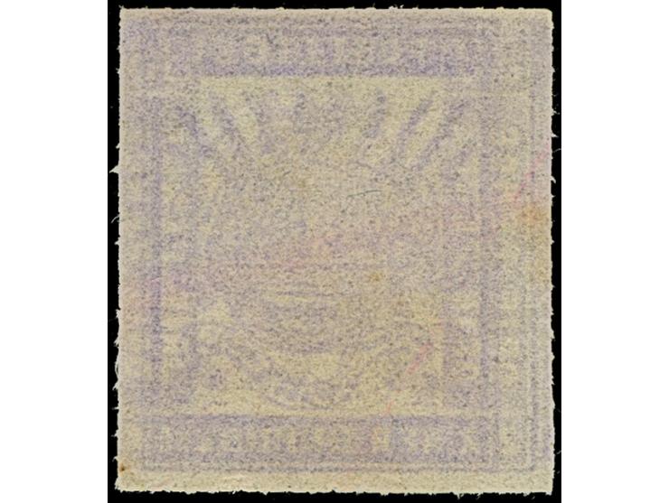 1872/74, Typographed by J.P. Borrius at Potchefstroom, 3 d. grey-lilac, thinnish opaque paper. Yardley type ´C´ fine roulette