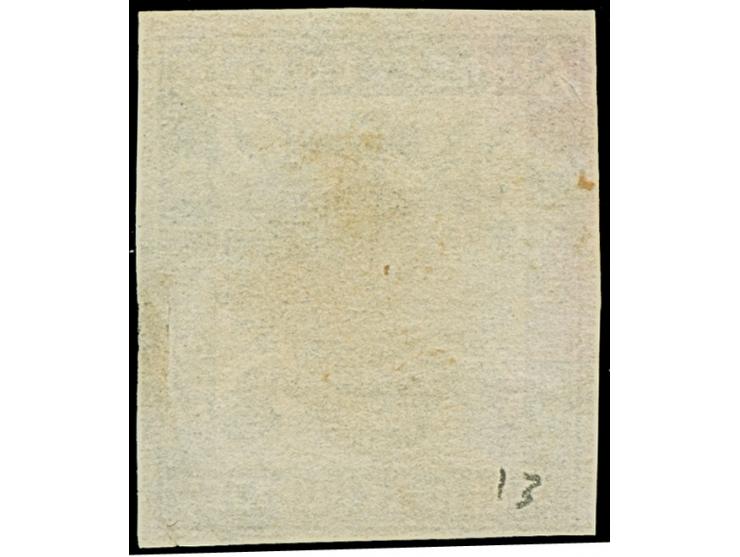1870, Typographed by M.J. Viljoen in Pretoria 6 d. deep ultramarine, coarse impression on medium paper, imperf, clear cancell