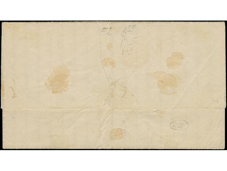 1858, Confederation 5 c. red, a used example with good to large margins all round, tied to 1858 (20/8) entire letter from Sal