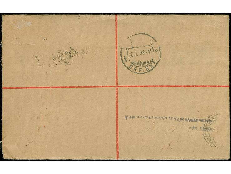 1903, 3 d. rose-red registered postal stationery envelope, uprated with 5 d deep green, tied by "SYDNEY NSW REGISTERED B SP/2