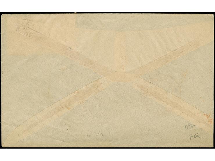 1874, 1 Gr karmin und 2 Gr grauultramarin mit EKr. "BERLIN 6/8/74" auf Transatlantik-Brief nach Rhode Island mit vorderseitig