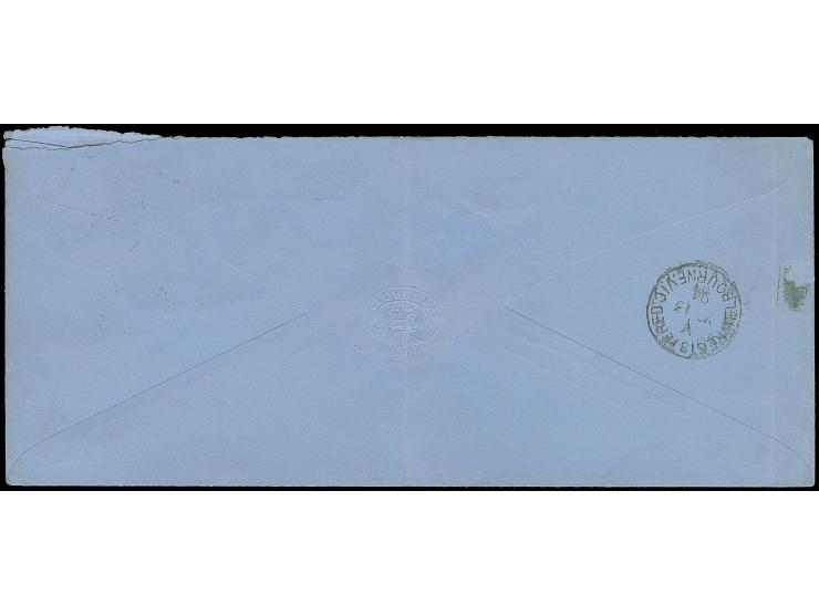 1894, official registered large size envelope with "FRANK STAMP/THE TREASURER OF VICTORIA" cancelled large “R” and 'PUBLIC OF
