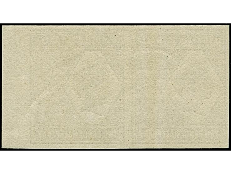 1894/1906, 2½ d., imperforated colour trial in ocre, horizontal pair, mnh