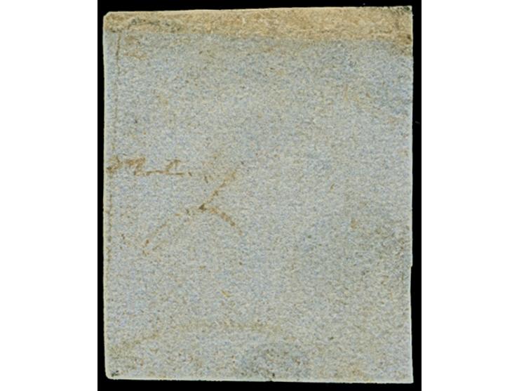 1853, Laureated 6 d. brown re-engraved, good margins, closed at bottom and top right, light barred oval face free cancel, tin