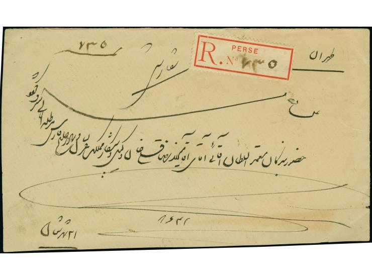 1889, 1 kr. orange with 5 ch. lilac, tied by Bousher c.d.s. to reverse of &nbsp;registered cover with &nbsp;front side regist