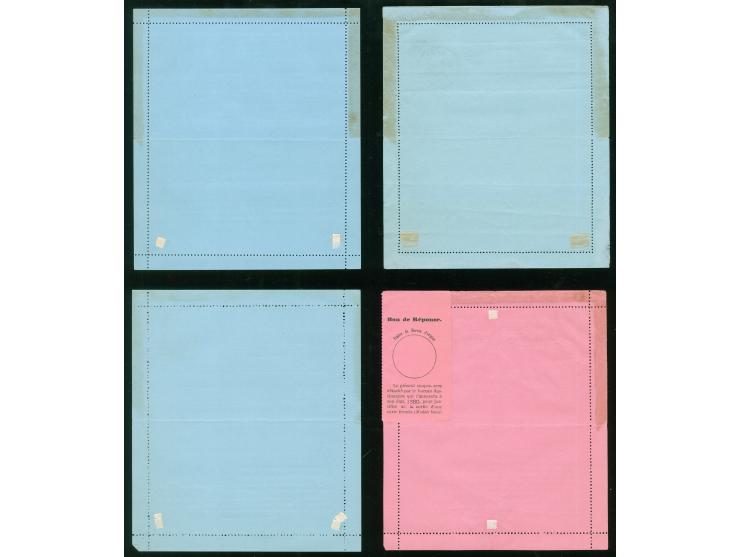 1879, ‘Service Telegraphique-Telegramme Tubes Pneumatiques’ first issue two postal stationery card-lettre, one overprinted 50