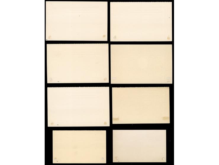 1878/92, set of 8 postal stationery cards unused, including six complete answering cards, all unused, tiny hinge remains on r