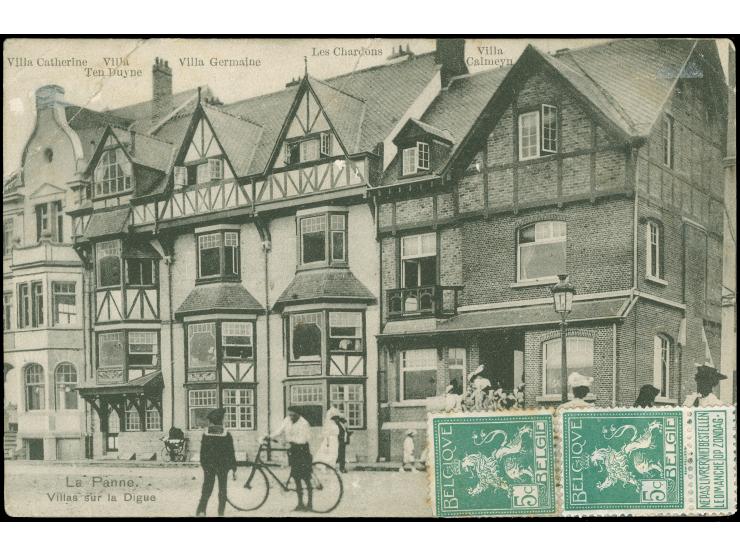 1915, Military airmail service ‘Kings Flight’ during the First World War: First Civil Mail from PANNE Belgium to Folkestone E